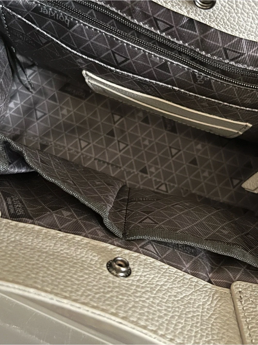 Botkier Gray Leather Bag with Branded Strap